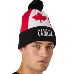 Canada Flag Pom Knit