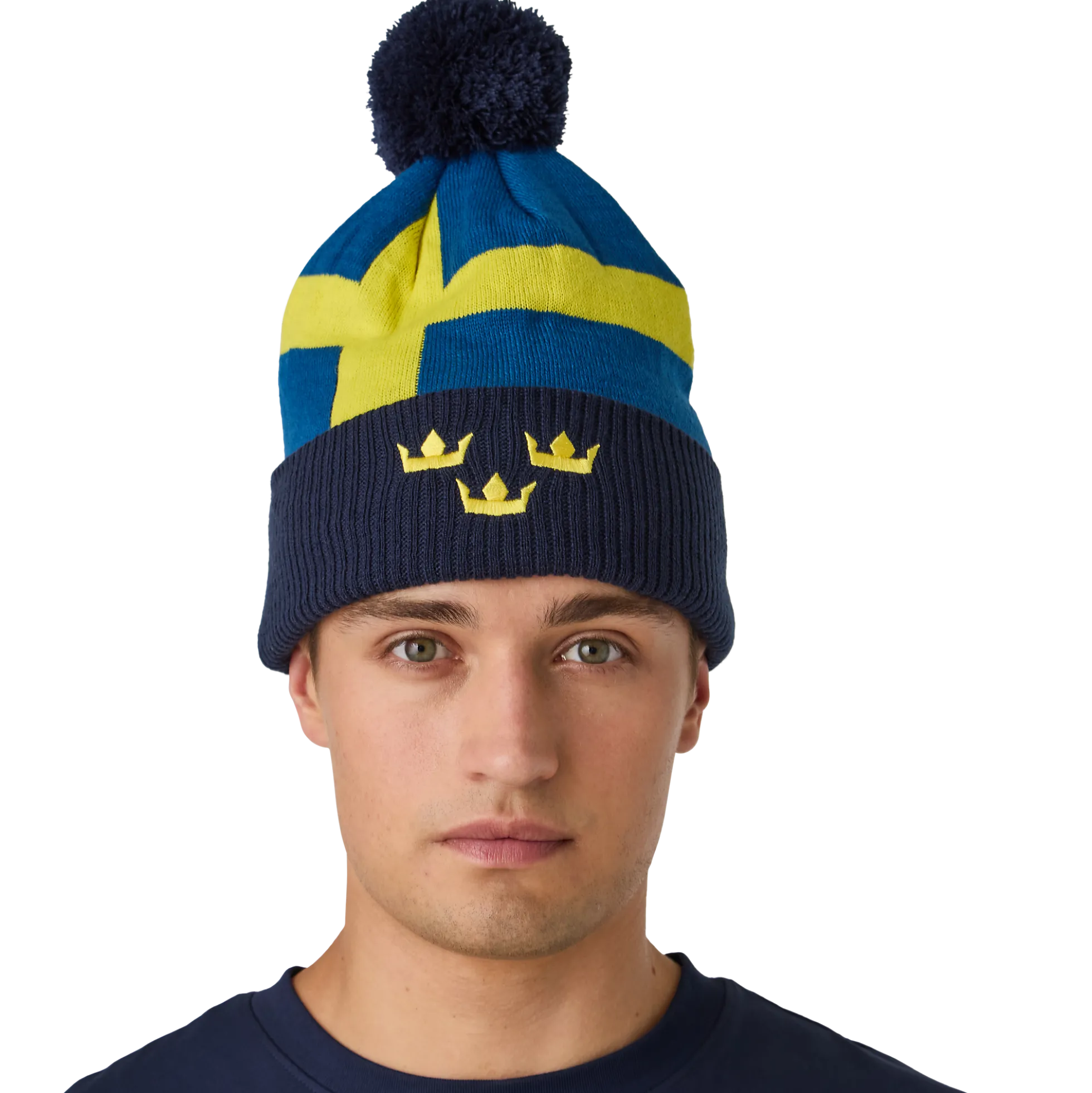 Sweden Flag Pom Knit